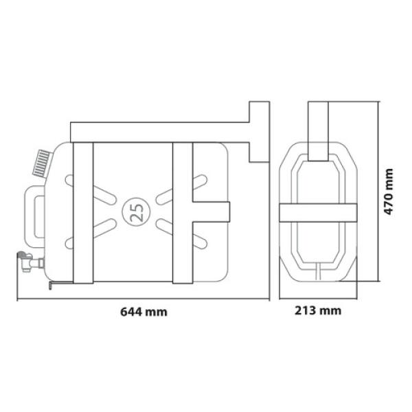 Rahmen aus verzinktem Stahl für Kanister